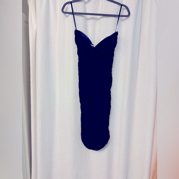 Vintage Diane Von Furstenberg Silk and Lace Ruched Strapless Dress - Sz. 0 - Picture 4 of 12